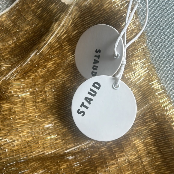 Staud Evie Beaded Gold Sequin Mini Dress Size S - Picture 12 of 17